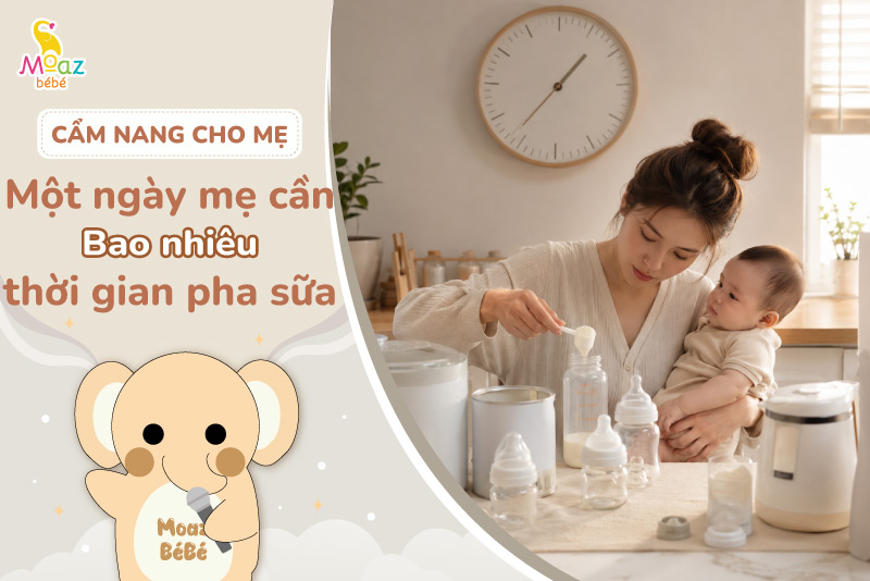 Một ngày mẹ mất bao nhiêu thời gian cho việc pha sữa?
