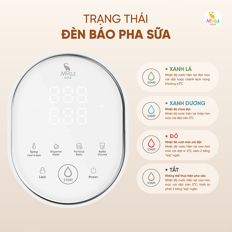 Máy pha sữa tự động Moaz BéBé MB - 135 5 máy pha sữa tự động mb135