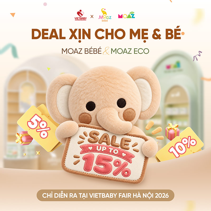 Tháng 10 này, ba mẹ có hẹn với Moaz BéBé & Moaz Eco tại VietBaby Fair Hà Nội 2026 3 viet baby fair ha noi moaz bebe 4